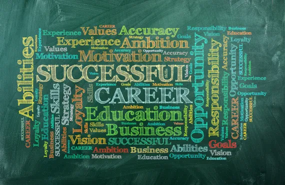 Career in word cloud on green chalkboard CR Shutterstock