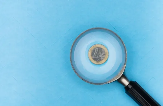 Euro under microscope