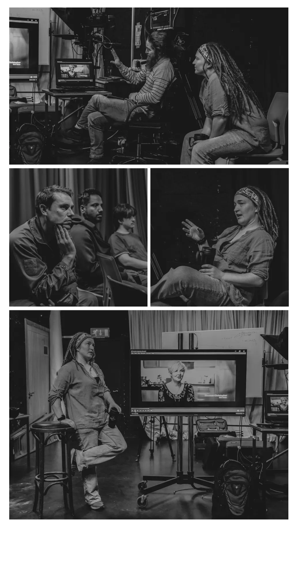 Collection of black and white photographs from Fiona Graham's guest lecture.