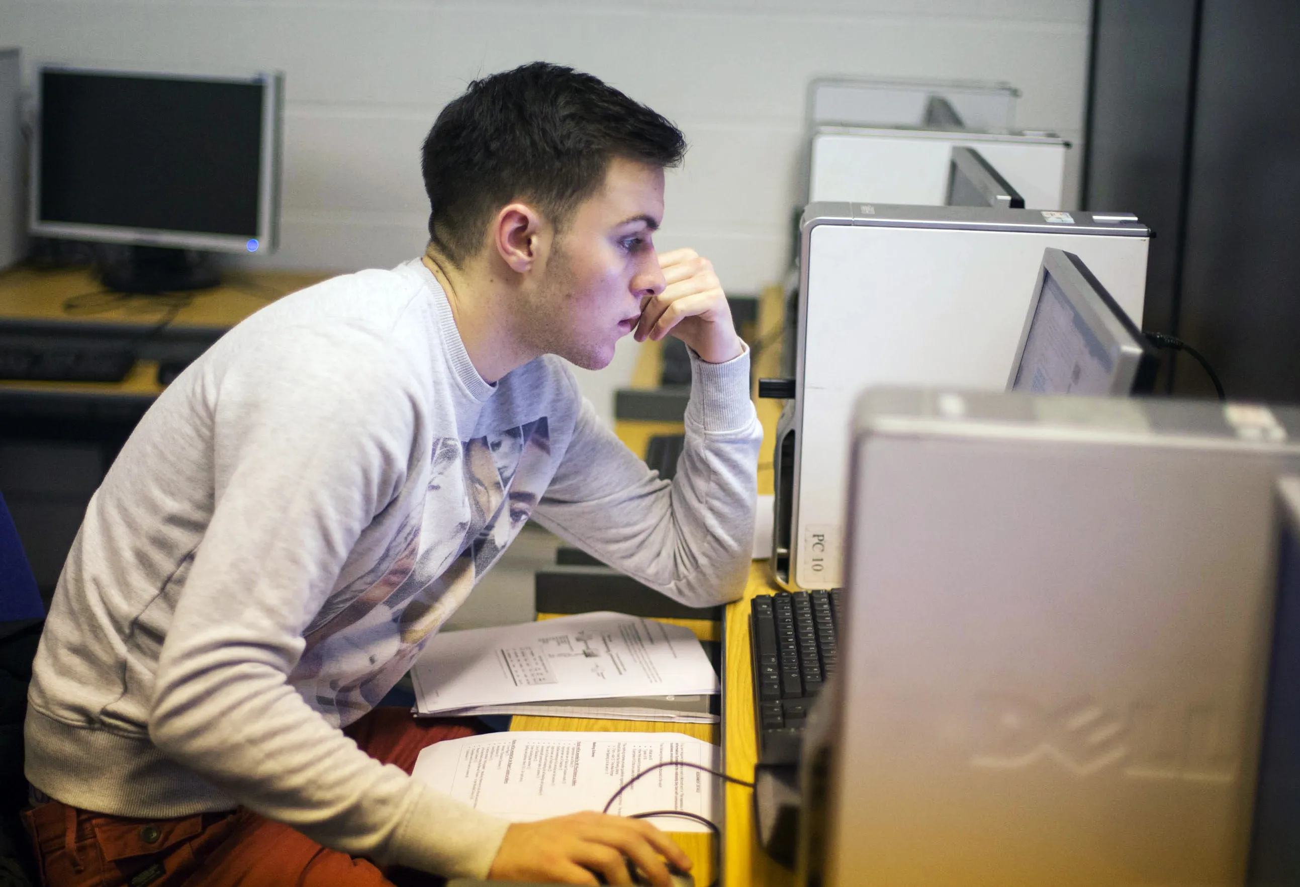 Student in Library Student in the library in Griffith College Limerick