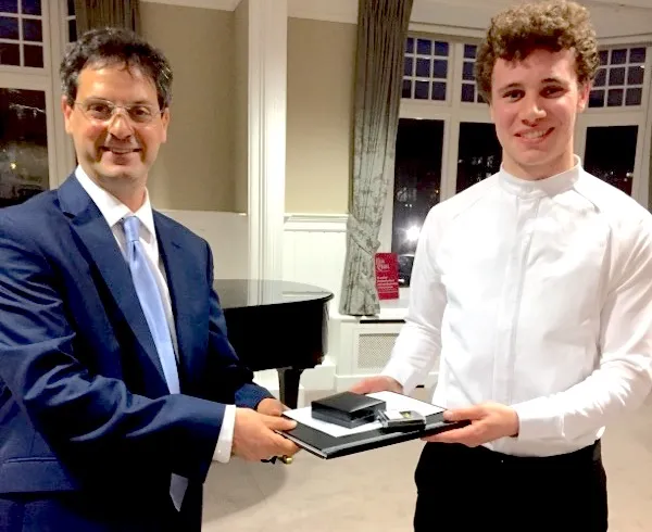 Leinster School of Music and Drama student Fiachra de hOra receiving the Arthur Darley Memorial Prize Fiachra de hOra receiving the Arthur Darley Memorial Prize