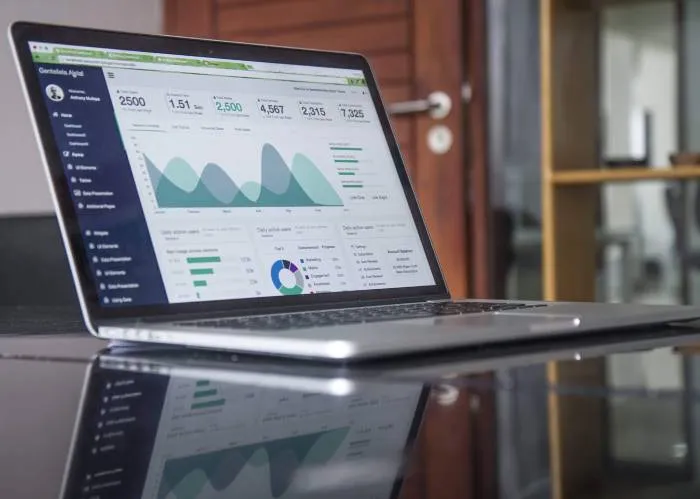 Professional Accountancy data A computer screen showing graphs and data
