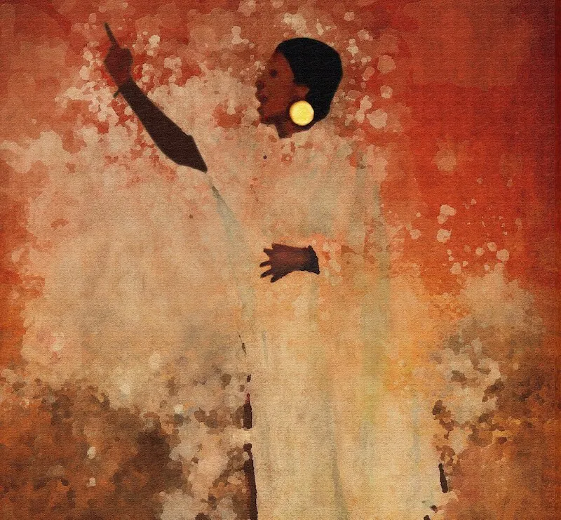 Painting of Sudanese activist Alaa Salah Painting of Sudanese activist Alaa Salah