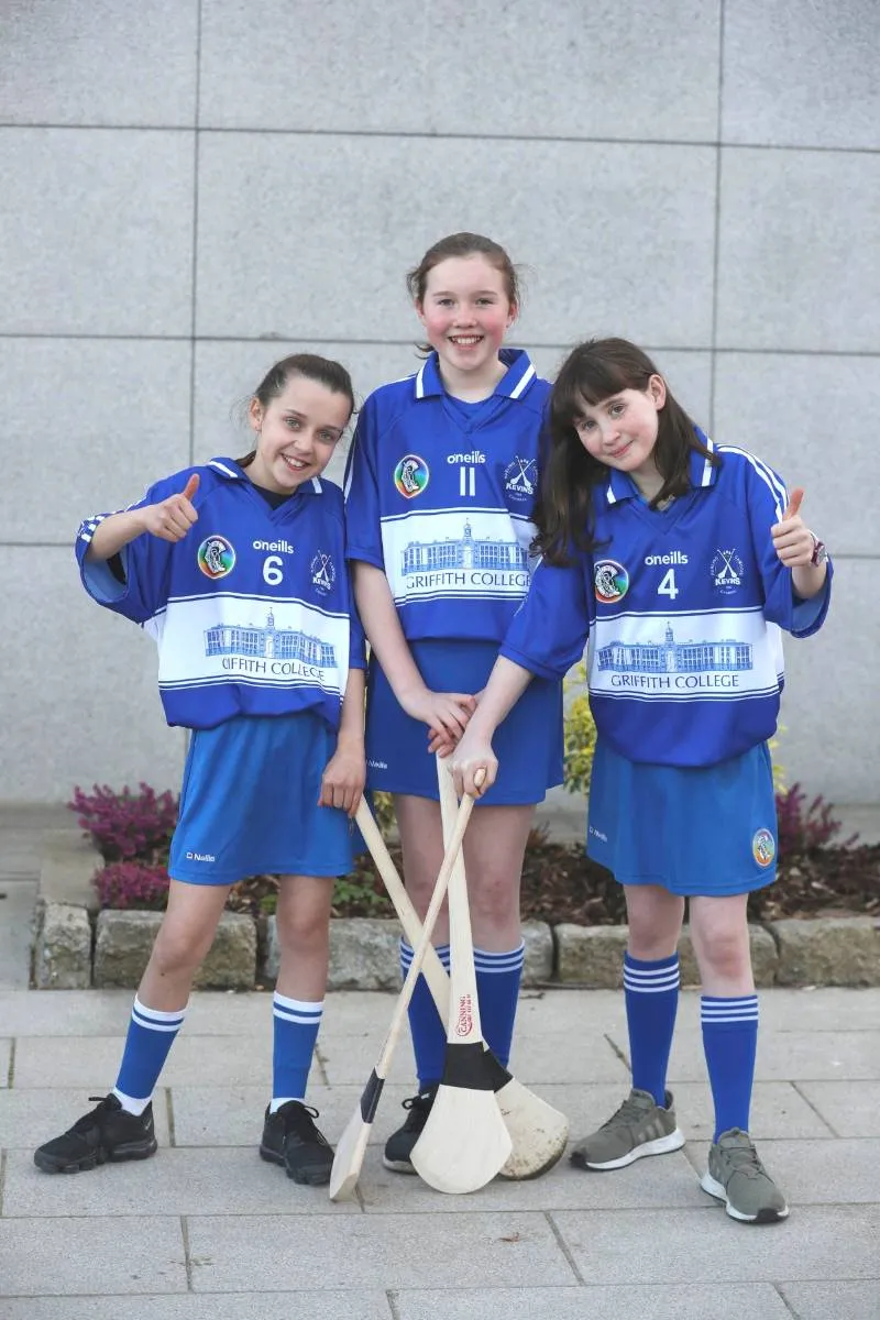 Players from Kevin's Camogie pose on the Griffith College Dublin campus Players from Kevin's Camogie pose on the Griffith College Dublin campus