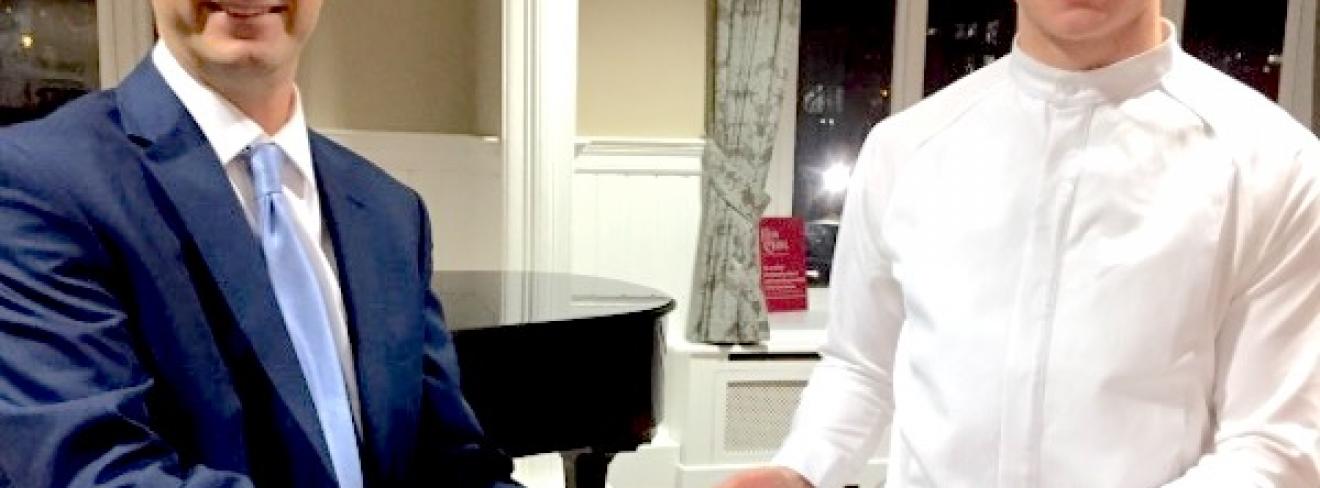 Leinster School of Music and Drama student Fiachra de hOra receiving the Arthur Darley Memorial Prize Fiachra de hOra receiving the Arthur Darley Memorial Prize