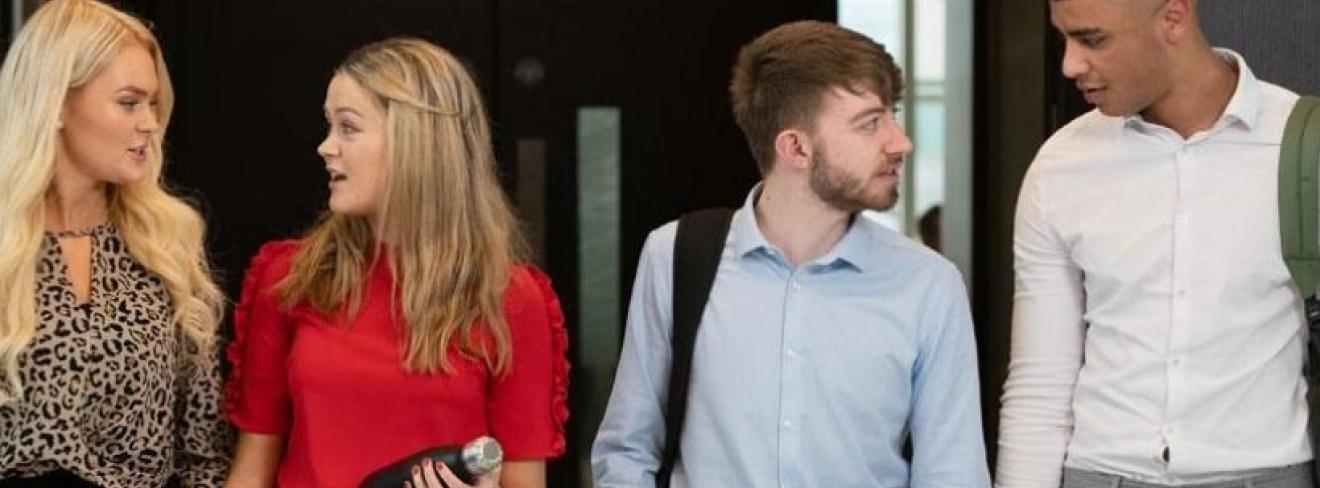 Apply now for the Central Bank of Ireland scholarship programme Students walking in a corridor