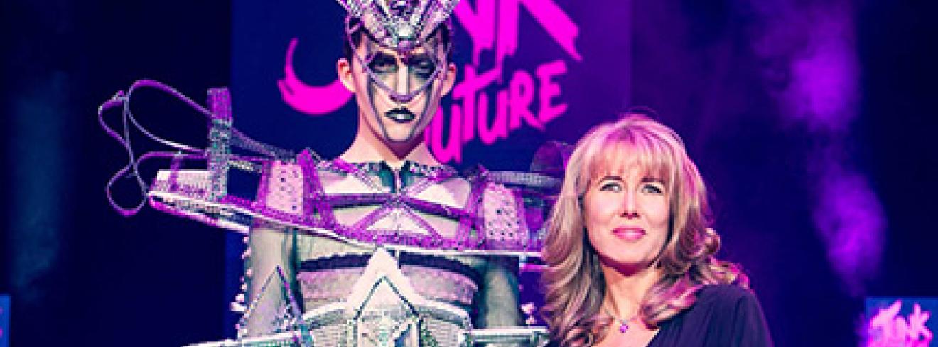 Mariusz Malon, winner of Junk Kouture, pictured with Jane Leavey Mariusz Malon, winner of Junk Kouture, pictured with Jane Leavey