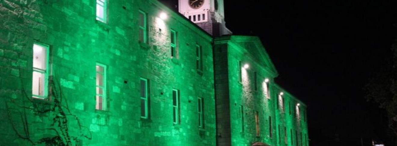 Griffith College's main building lit up green for Culture Night 2019 Griffith College's main building lit up green for Culture Night 2019