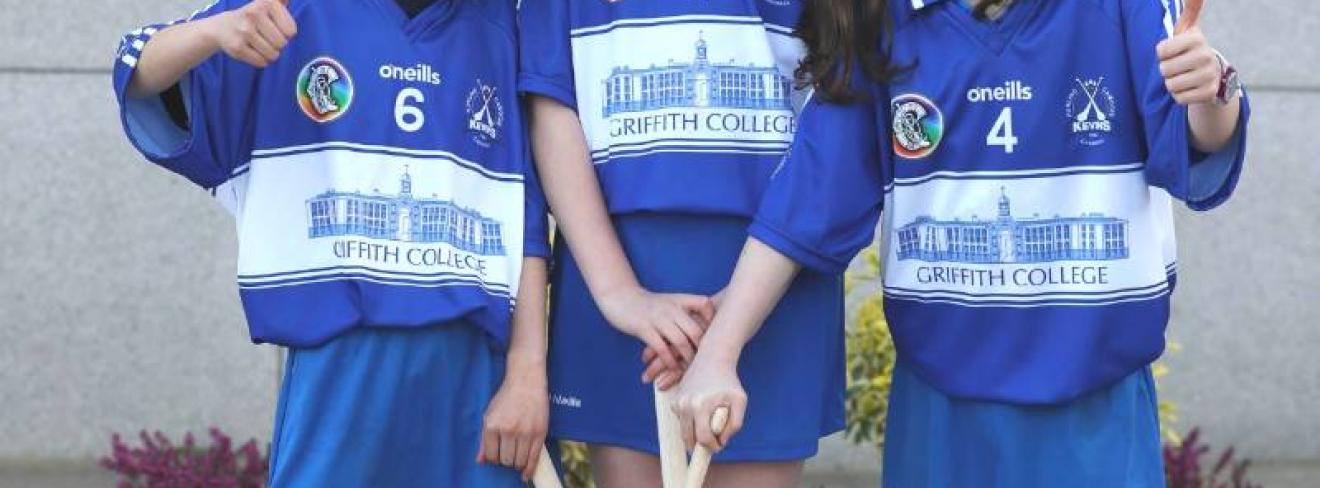 Players from Kevin's Camogie pose on the Griffith College Dublin campus Players from Kevin's Camogie pose on the Griffith College Dublin campus