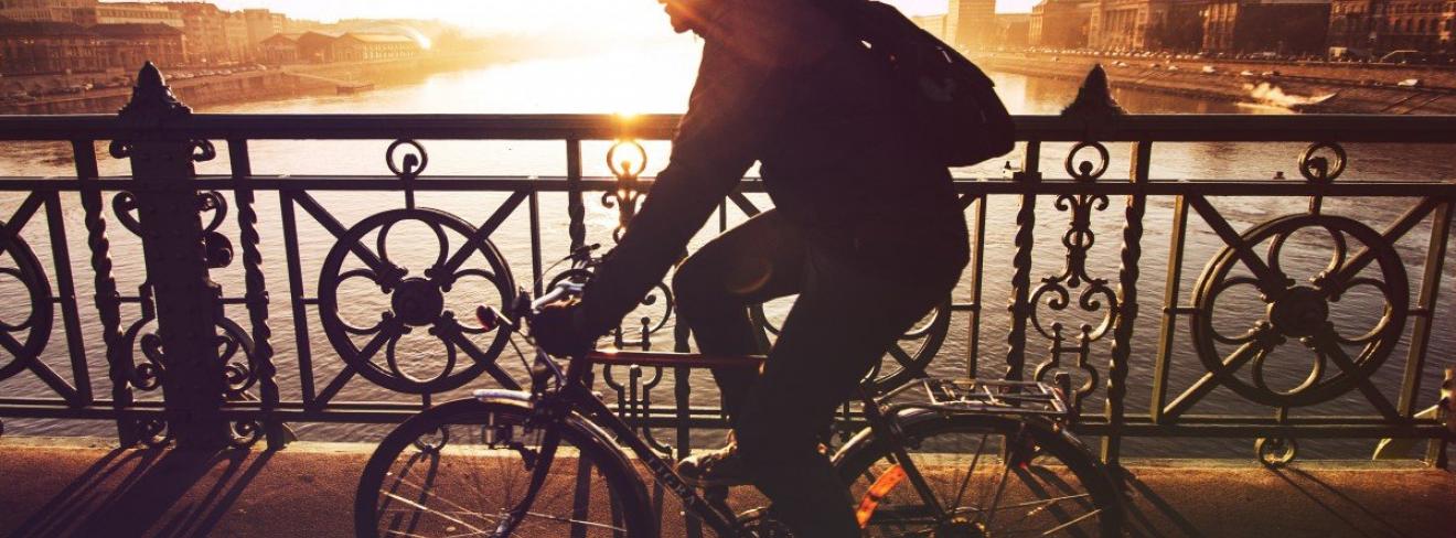 Cycling to work Photo of person cycling